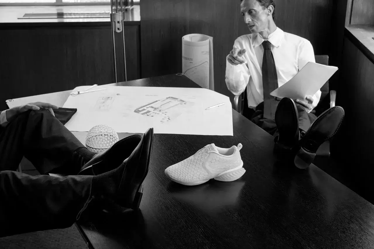 PUMA AND J.L-A.L REVEAL THE CELL GEO SNEAKER COLLECTION image of the PUMA and J.L-A.L Fall 2026 collection focusing on the new CELL Geo sneaker design and accompanying black technical apparel. (image 2 of 6)