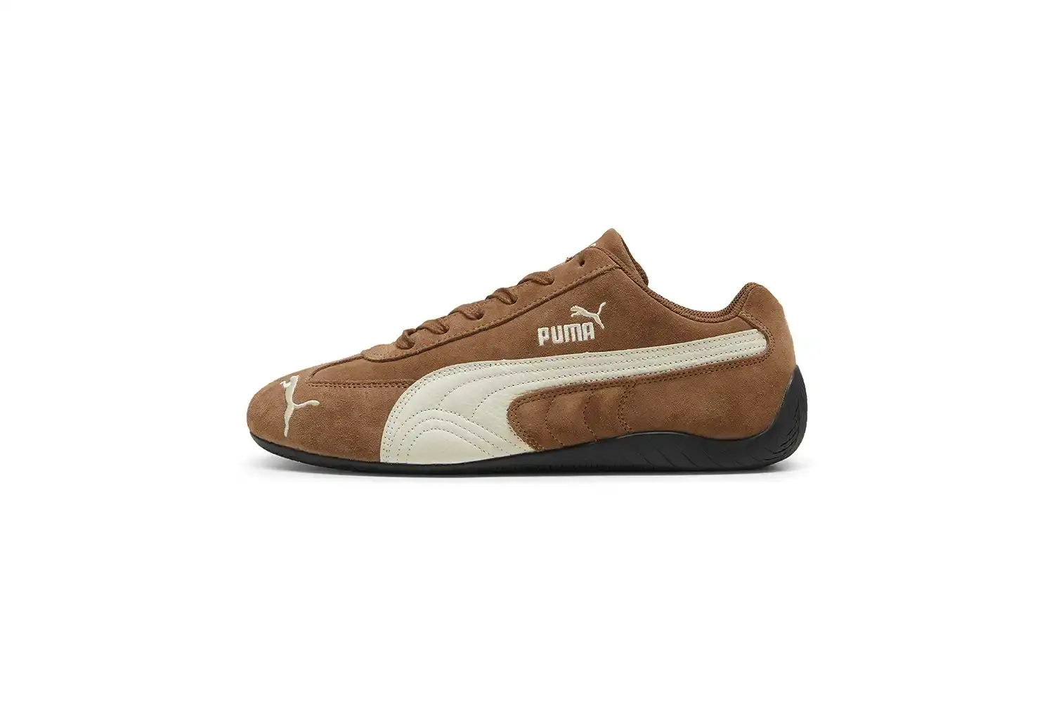 PUMA SPEEDCAT RETURNS WITH TWO NEW HERITAGE-INSPIRED COLORWAYS PUMA Speedcat sneaker in Light Blue with Navy accents, showing the classic low-top silhouette and signature Cat logo (image 2 of 2)