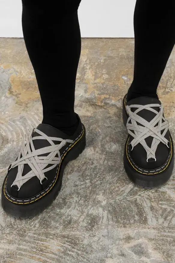 RICK OWENS DR MARTENS FW26 QUAD SOLE RELEASE image detailing the release dates and design features of the Fall Winter 2026 footwear collaboration between Rick Owens and Dr. Martens. (image 3 of 4)