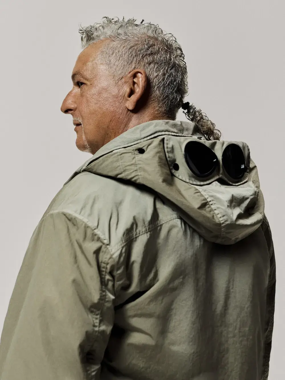 ROBERTO BAGGIO FRONTS C.P. COMPANY FW26 CAMPAIGN image of Roberto Baggio modeling for the C.P. Company Fall Winter 2026 menswear collection.