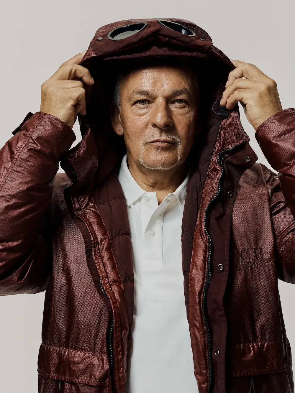 ROBERTO BAGGIO FRONTS C.P. COMPANY FW26 CAMPAIGN image of Roberto Baggio modeling for the C.P. Company Fall Winter 2026 menswear collection. (image 2 of 4)