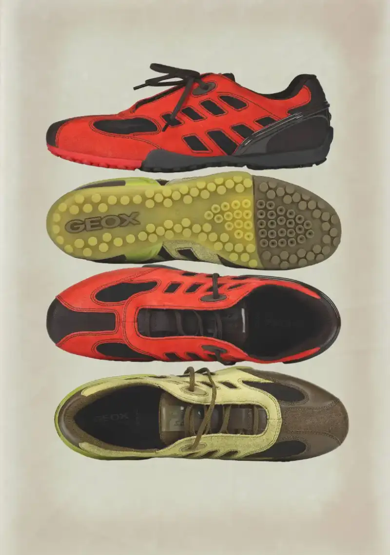 ROBYN LYNCH REWORKS GEOX SNAKE FOR 20TH YEAR Irish menswear designer Robyn Lynch collaborates with Italian footwear brand Geox to redesign the Snake sneaker, celebrating 20 years of the silhouette with five new versions launching in February 2026. (image 2 of 7)