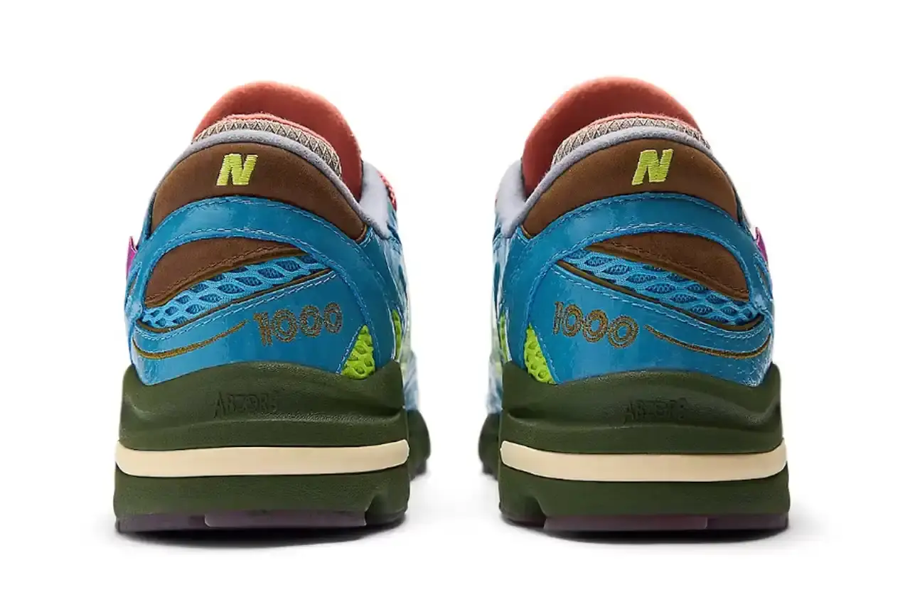 BEMBURY PREVIEWS NEW BALANCE 1000 DESIGNS image about designer Salehe Bembury's preview of two upcoming New Balance 1000 sneaker collaborations. The content includes details about the shoes' construction materials, color schemes, and expected release information. The article is structured with a summary section followed by detailed paragraphs covering the collaboration background, design elements, and availability timeline. (image 5 of 5)