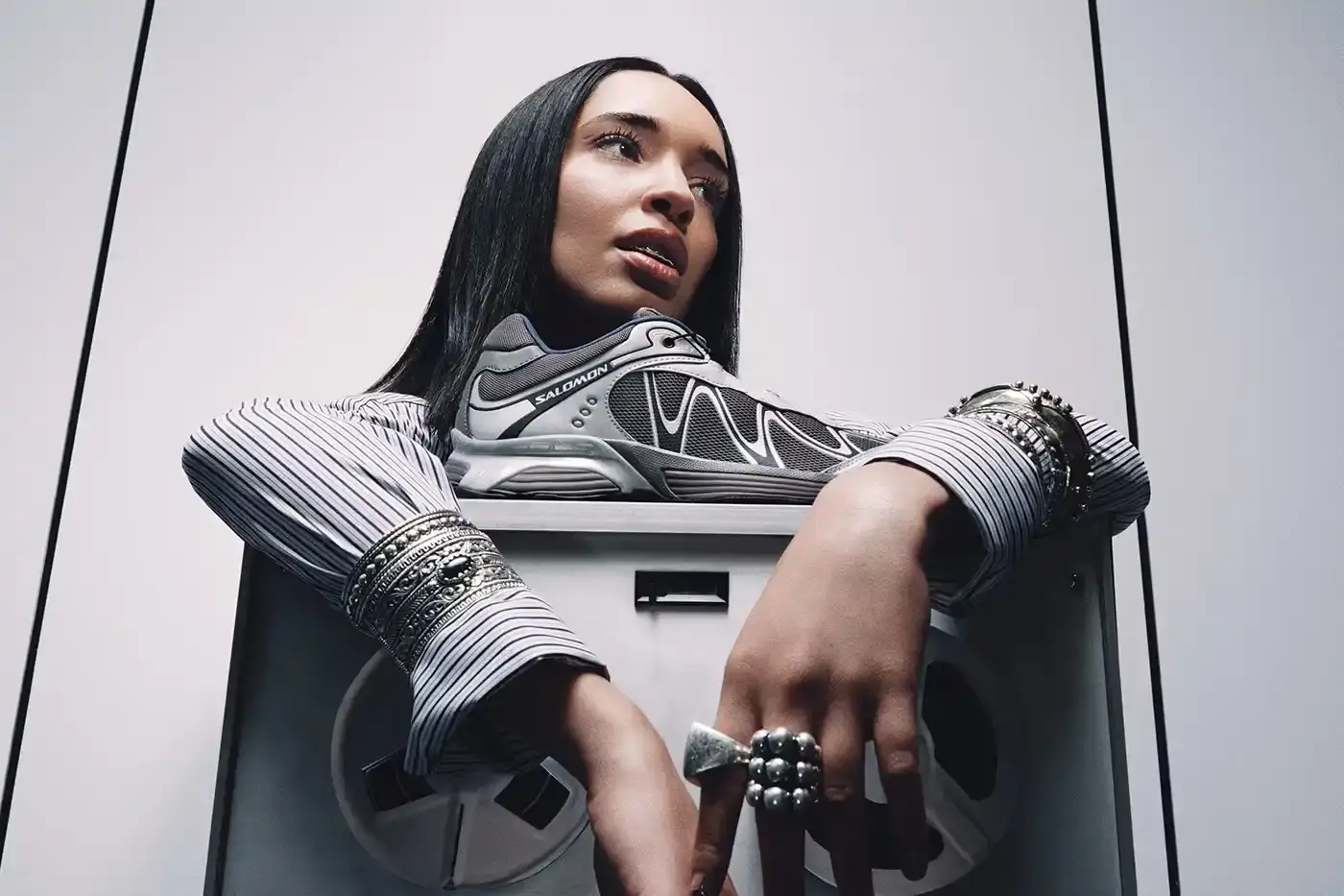 SALOMON TAPS DINA AYADA FOR XT-WHISPER DROP Salomon releases campaign featuring musician Dina Ayada for XT-Whisper sneaker in three colorways launching February 2026.