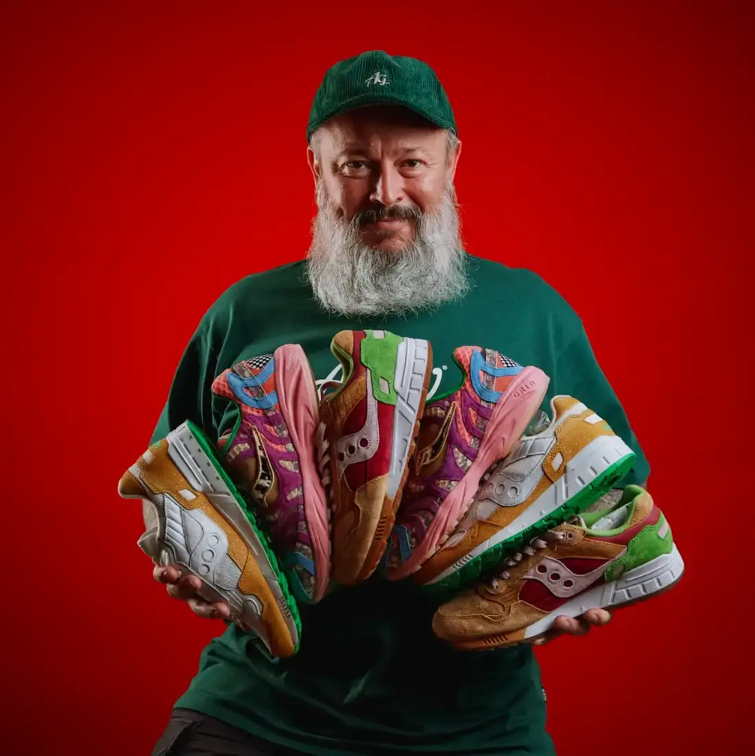 image of Sergey Vetrov, a dedicated Saucony sneaker collector with over 800 pairs. It traces his journey from first discovering the brand in the late '80s to becoming a guardian of its heritage. The piece explores how his collection represents more than footwear—it embodies personal history, community connections, and authentic passion in contrast to fleeting trends. Special focus is given to the challenges he's overcome and the significance of the Shadow 6000 "Invictus" collaboration in connecting him with a global community of enthusiasts.