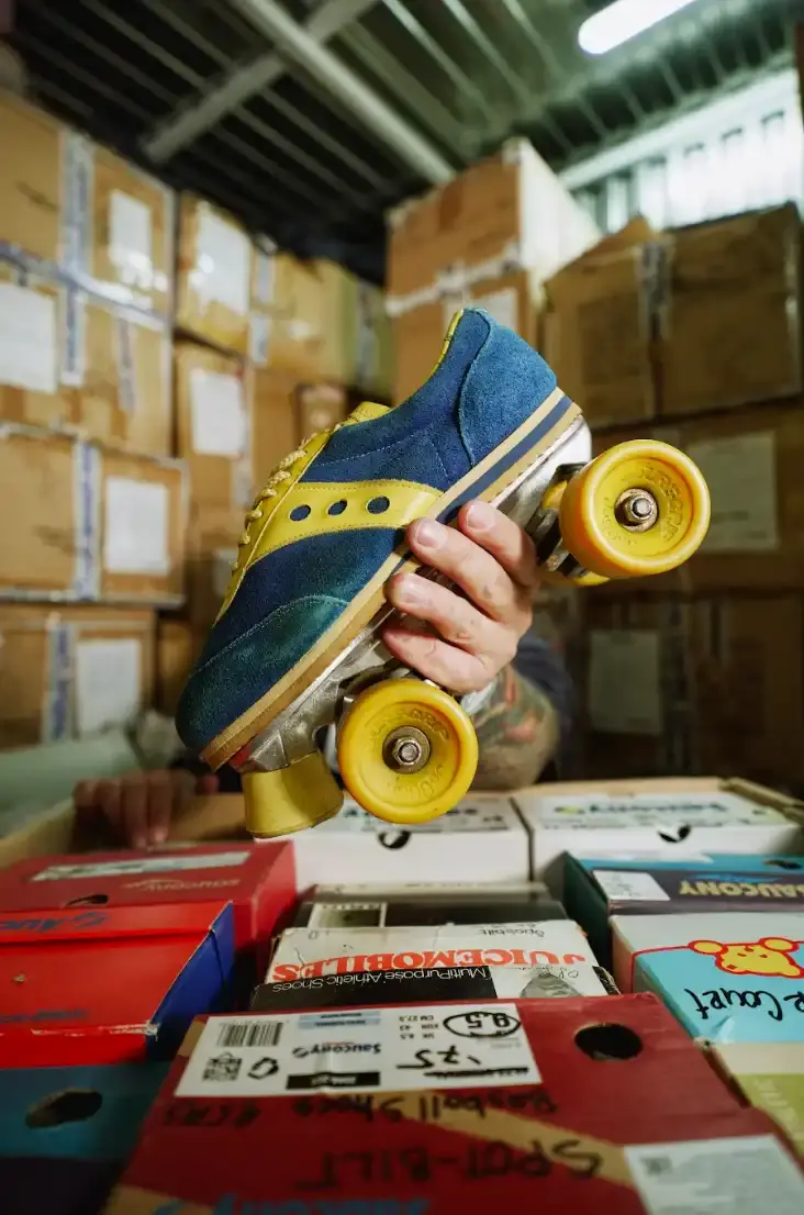 image of Sergey Vetrov, a dedicated Saucony sneaker collector with over 800 pairs. It traces his journey from first discovering the brand in the late '80s to becoming a guardian of its heritage. The piece explores how his collection represents more than footwear—it embodies personal history, community connections, and authentic passion in contrast to fleeting trends. Special focus is given to the challenges he's overcome and the significance of the Shadow 6000 "Invictus" collaboration in connecting him with a global community of enthusiasts. (image 4 of 5)
