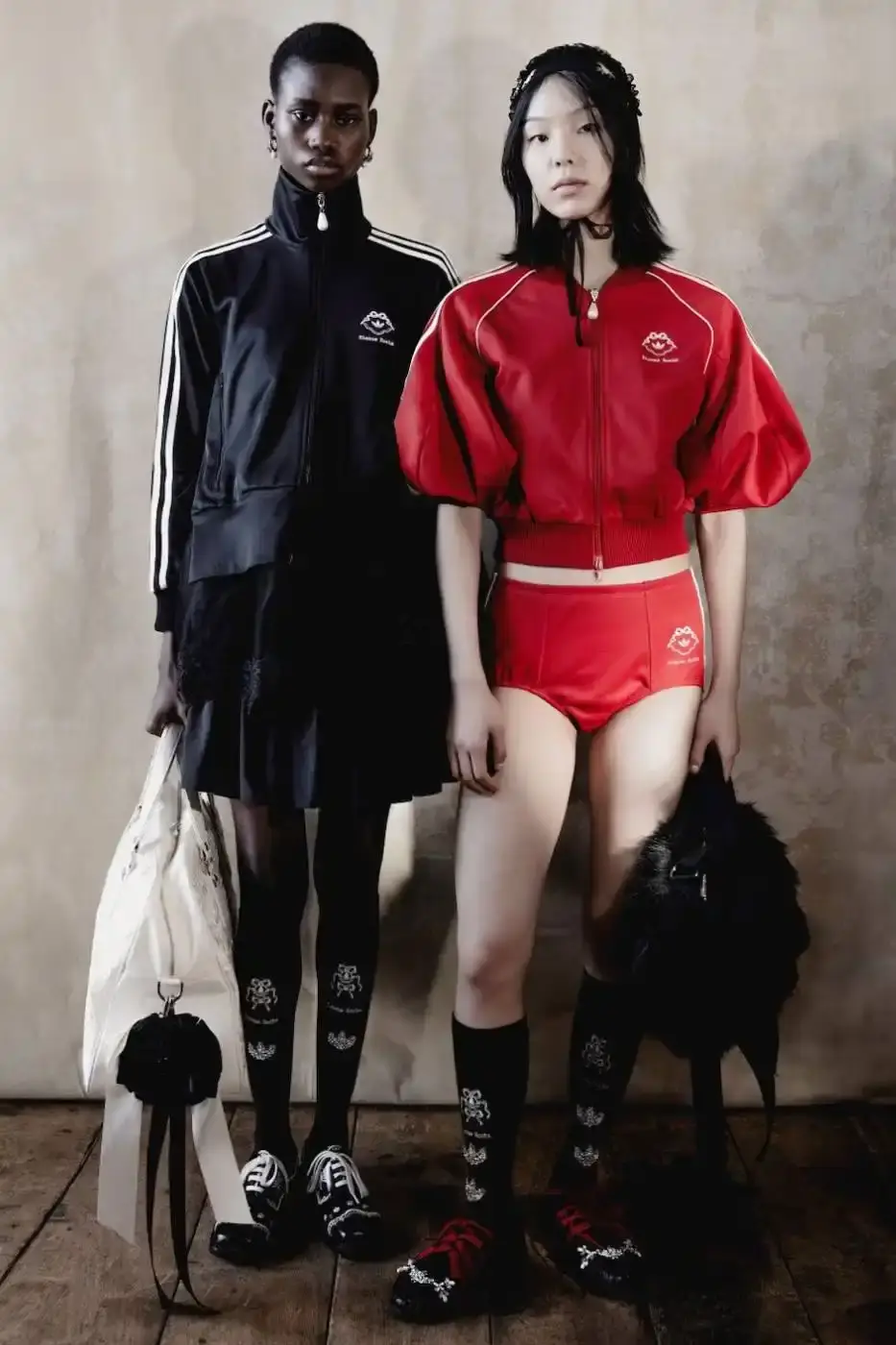SIMONE ROCHA AND ADIDAS FW26 COLLECTION DETAILS A descriptive report on the design elements and product types included in the Simone Rocha and adidas Fall/Winter 2026 fashion collaboration. (image 2 of 11)