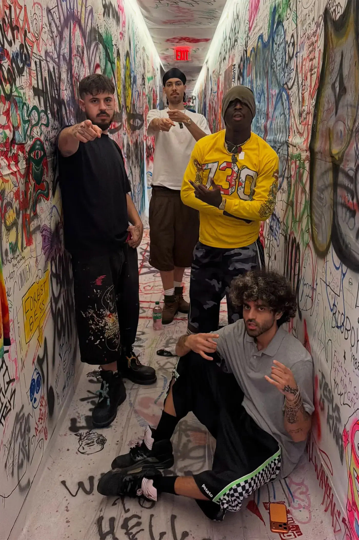 SLAWN EXHIBITION OPENS IN CHELSEA NEW YORK image description detailing London artist Olaolu Slawn's debut New York pop up art exhibition including large scale paintings and sportswear apparel. (image 11 of 14)
