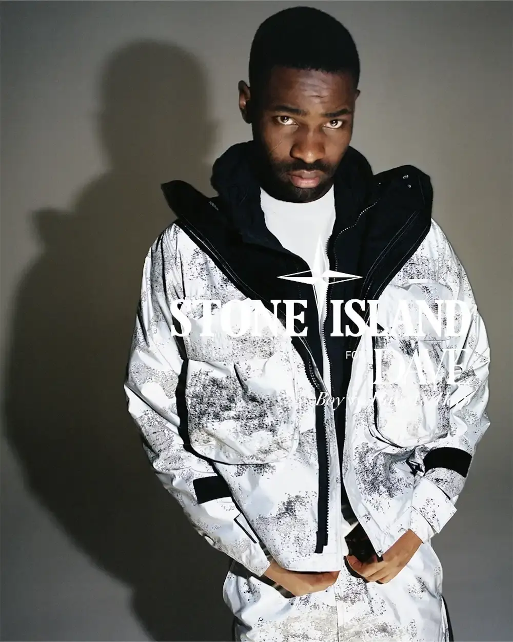 STONE ISLAND CUSTOM WARDROBE FOR MUSICIAN DAVE image about the collaboration between Stone Island and musician Dave featuring custom tour clothing and a limited retail collection. (image 4 of 5)
