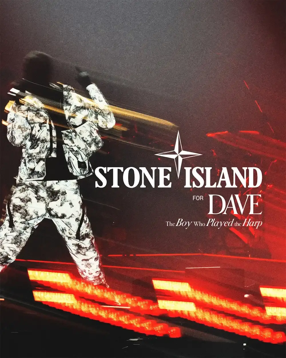 STONE ISLAND CUSTOM WARDROBE FOR MUSICIAN DAVE image about the collaboration between Stone Island and musician Dave featuring custom tour clothing and a limited retail collection. (image 5 of 5)