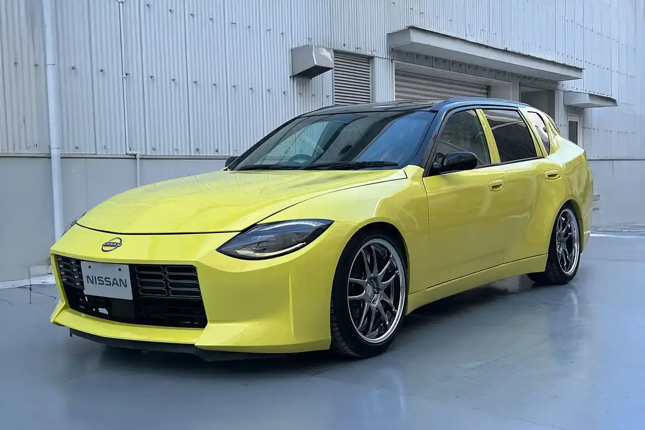 Nissan Article about three custom Nissan vehicles built by technical college students. Details NEO Skyline's retro-modern design, Z Lealia's sports wagon concept, and Bluebird Kiwami's luxury modifications for Tokyo Auto Salon 2025. (image 7 of 9)