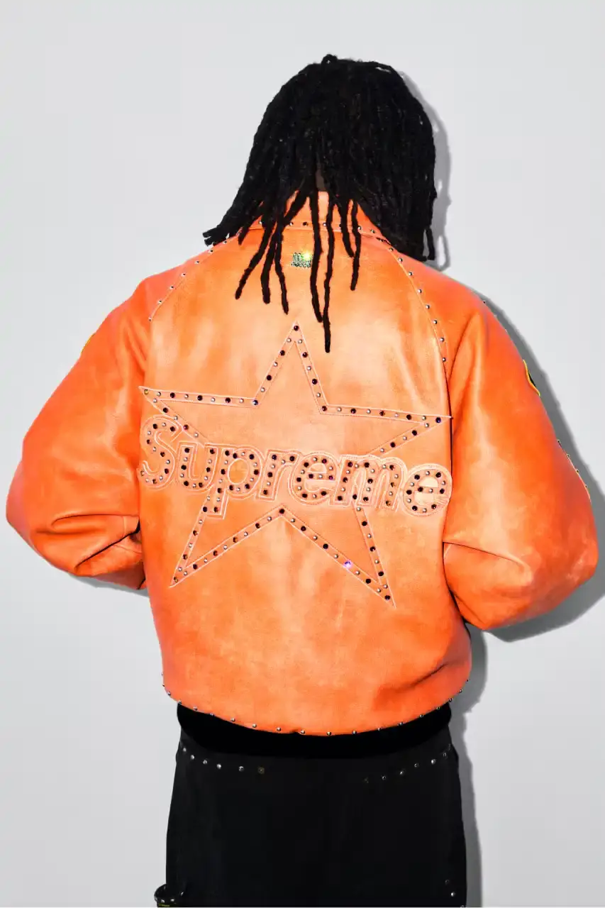 SUPREME FW25 COLLECTION DROPS AUGUST 28 Supreme's new seasonal collection features streetwear pieces celebrating hip-hop culture and music history. (image 2 of 45)