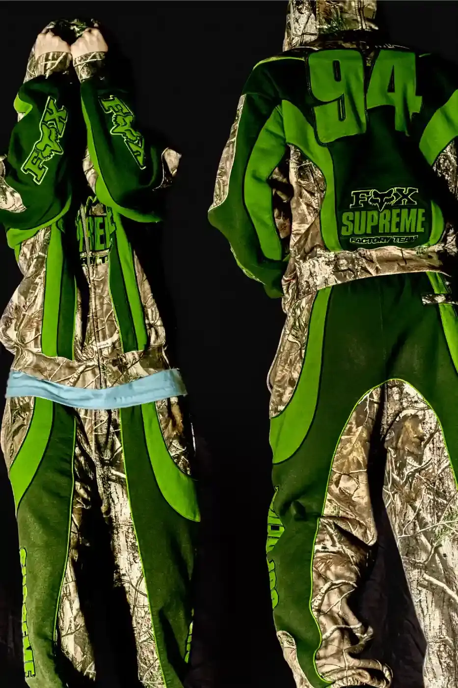 SUPREME X FOX RACING FALL 2025 DROP Supreme collaborates with Fox Racing on a Fall 2025 collection that includes motorsport gear and apparel, featuring tribute pieces to DMX with racing jerseys, helmets, and protective gear in gray camo print with red accents. (image 13 of 26)