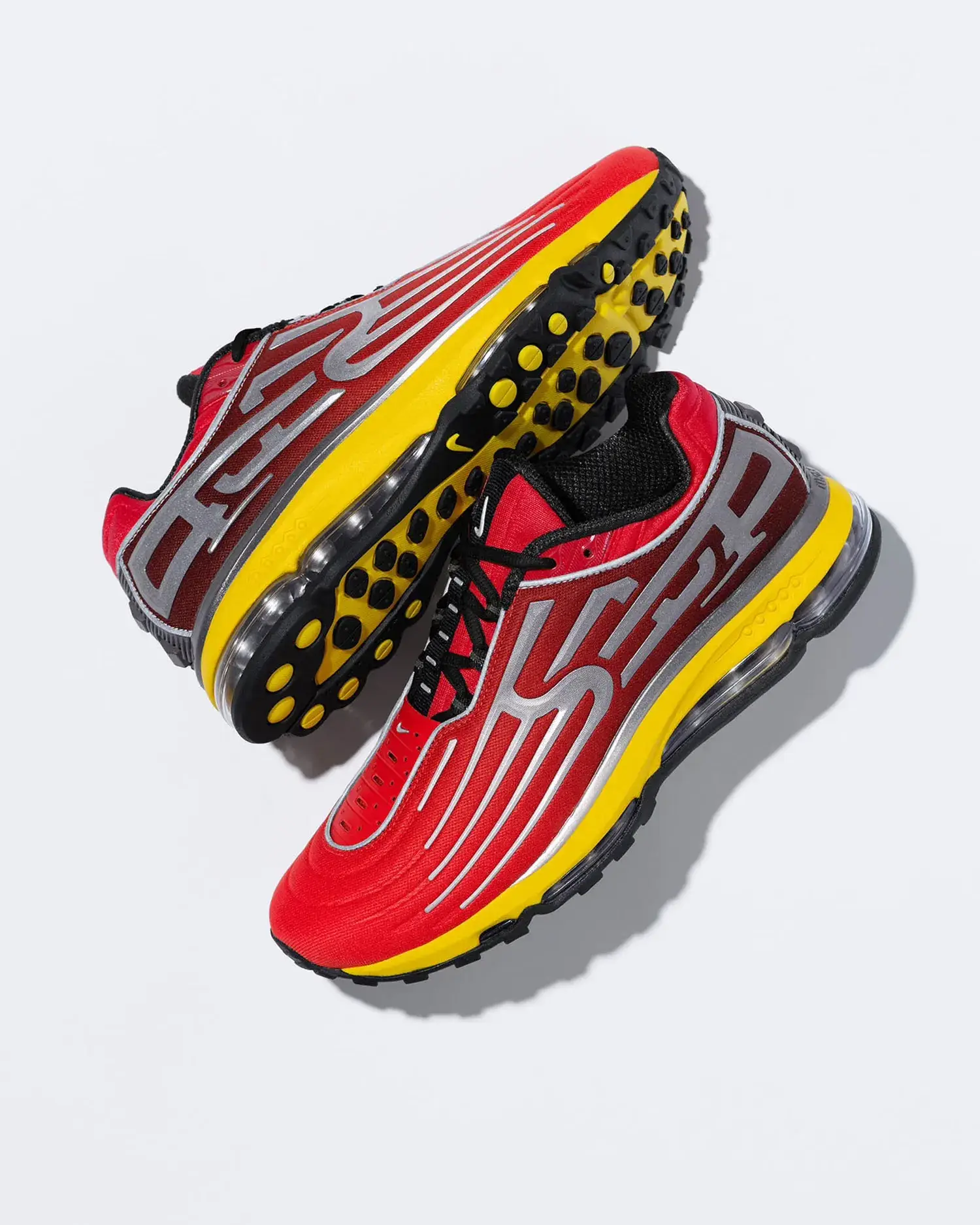 SUPREME NIKE AIR MAX 2001 AIR ECSTASY image detailing the Supreme and Nike Air Max 2001 Air Ecstasy sneaker release, including design specs, materials, pricing, and launch dates. (image 3 of 4)