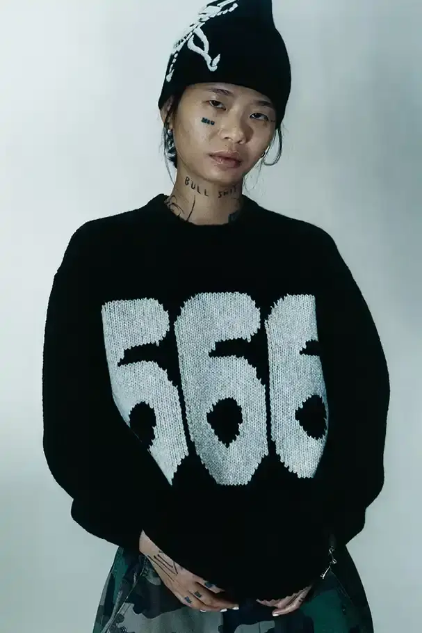 SUPREME X Y'S YAMAMOTO FALL 2025 COLLECTION Fashion collaboration image describing Supreme and Y's by Yohji Yamamoto Fall 2025 collection featuring punk aesthetics and skull designs. (image 11 of 20)