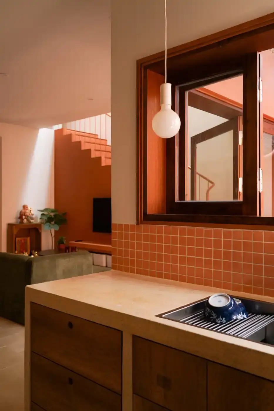 TERRACOTTA BRICK HOUSE IN VIETNAM BALANCES VENTILATION & PRIVACY Live Out Studio, A residential house in Da Nang, Vietnam features perforated terracotta brick walls and internal courtyards to provide ventilation and natural light in a narrow urban lot. (image 4 of 12)