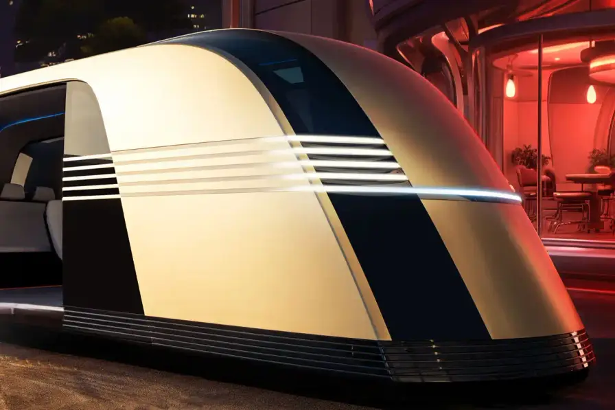 TESLA INTRODUCES SELF-DRIVING "CYBERCAB ROBOTAXI" CONCEPT Tesla unveils Cybercab Robotaxi and Robovan concepts at We, Robot event. Autonomous vehicles designed for public transport, featuring futuristic design with butterfly doors. Planned production before 2027, target price under $30,000. Elon Musk claims improved safety and cost-efficiency. Full Self-Driving expansion for Model 3 and Y in California and Texas next year (image 8 of 12)