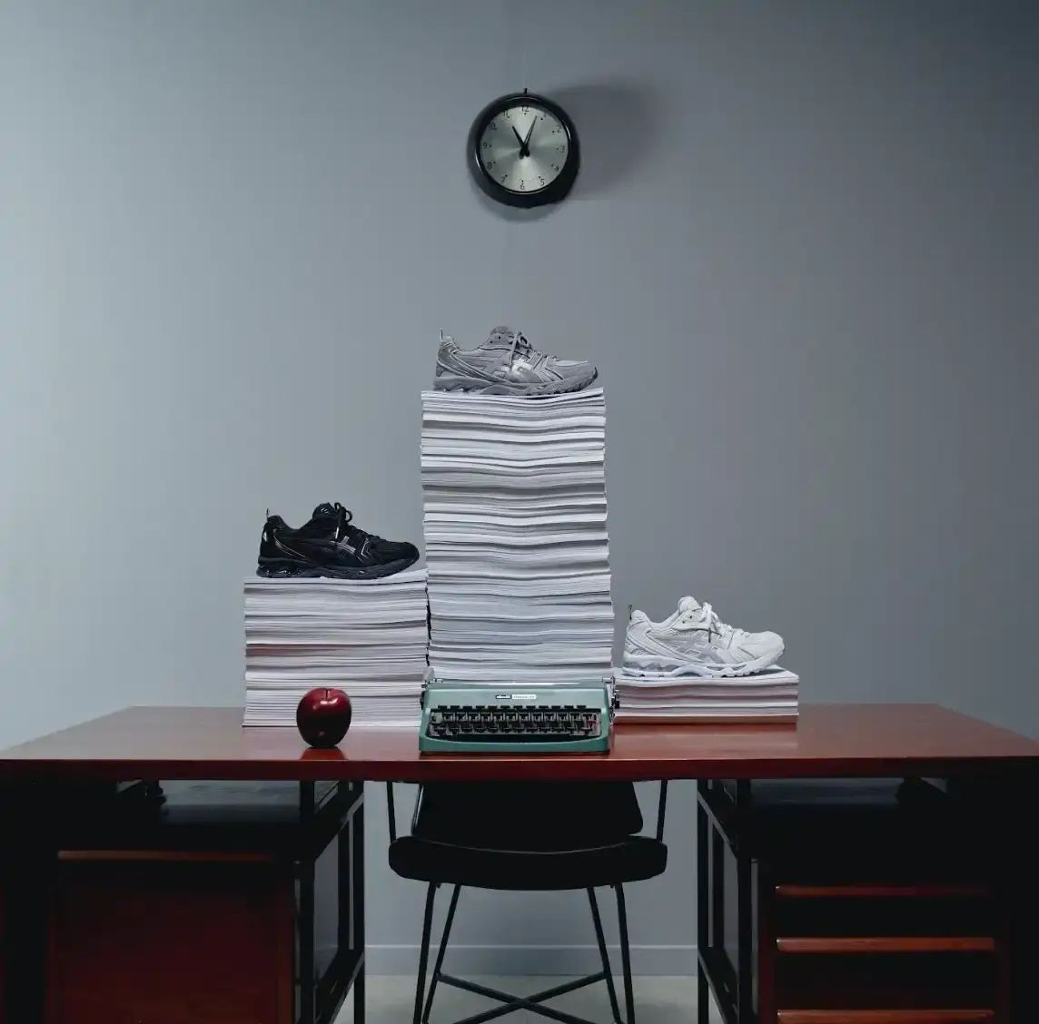 THOM BROWNE AND ASICS REWORK THE GEL-KAYANO 14 image describing the Thom Browne x ASICS GEL-KAYANO 14 collaboration, covering design details, materials, availability, and background on both brands. (image 5 of 6)