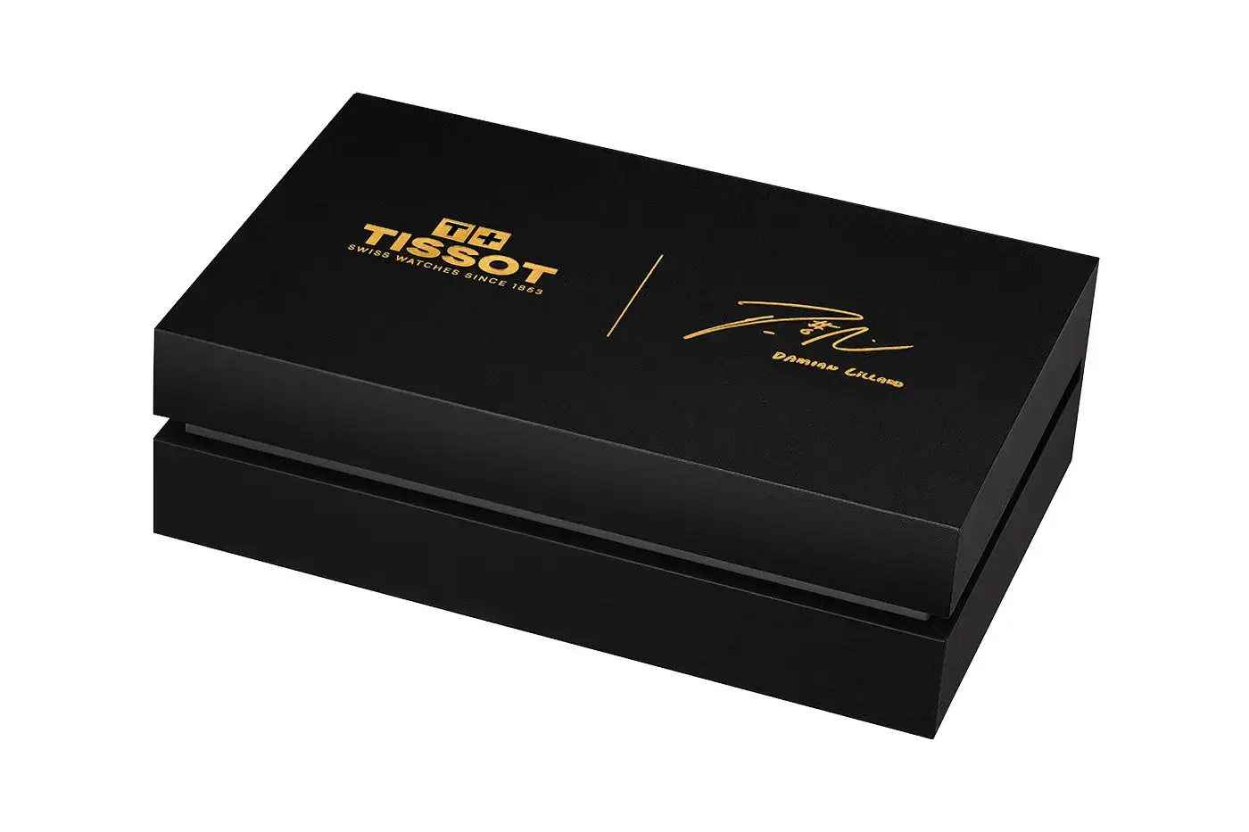TISSOT RELEASES THE PRX SKELETON DAMIAN LILLARD EDITION Tissot PRX Skeleton Damian Lillard Special Edition, a 44mm steel watch with an openworked dial, burgundy straps and a gold-colored seconds hand. (image 7 of 7)