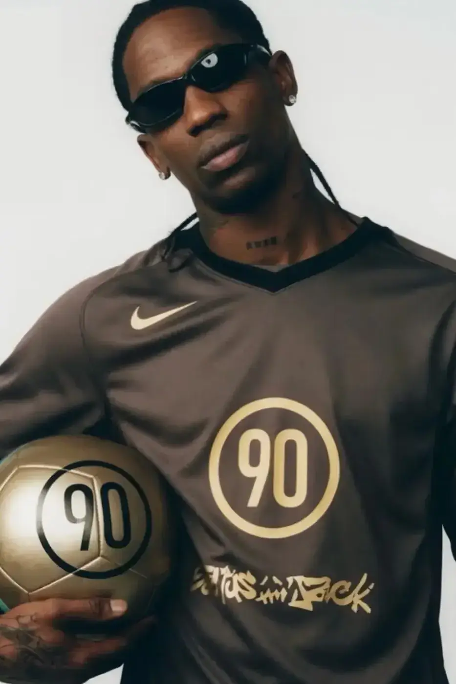 TRAVIS SCOTT NIKE TOTAL 90 WORLD CUP DROP image detailing the upcoming Travis Scott and Nike Total 90 football apparel collaboration for the 2026 World Cup. (image 4 of 4)