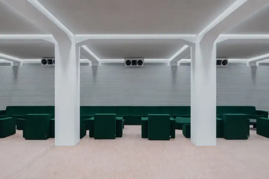 TRIENNALE MILANO OPENS VOCE AUDIO SPACE image about Voce, a new audio venue at Milan's Triennale Museum combining listening room and cocktail service. Features details about architectural design, acoustic systems, programming, and operating hours. Located at Palazzo dell'Arte with evening cocktail service Tuesday through Sunday. (image 11 of 14)