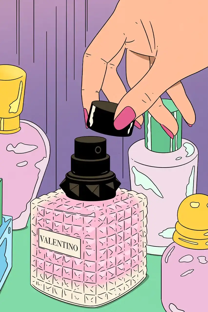 VALENTINO BEAUTY TAPS SEVEN ARTISTS FOR BORN IN ROMA Valentino Beauty partners with seven visual artists to create digital reinterpretations of the Born in Roma perfume bottle, shared through social channels. (image 3 of 4)