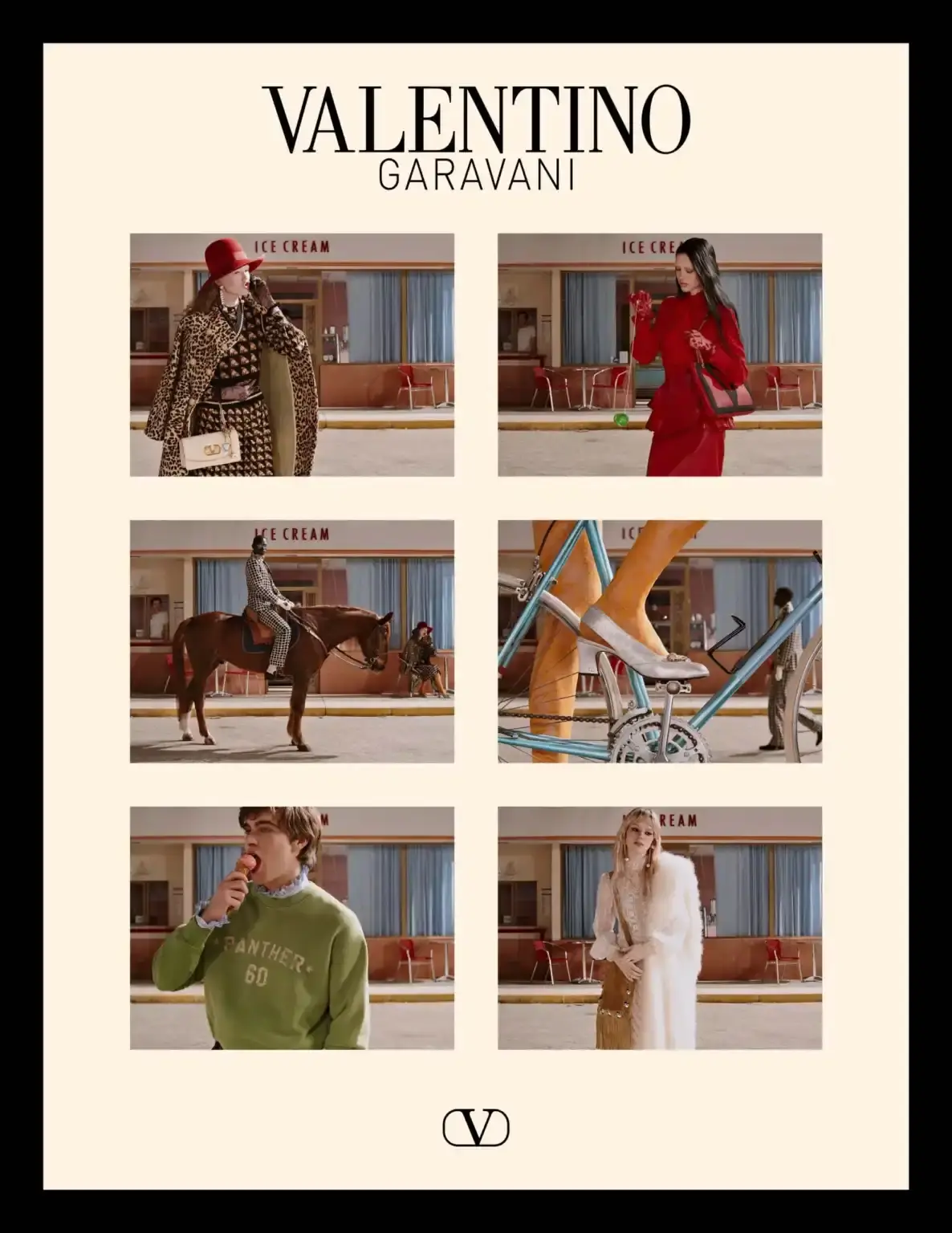FINDING POETRY IN EVERYDAY LIFE: VALENTINO'S FALL 2025 CAMPAIGN image of Valentino's Fall 2025 advertising campaign directed by Alessandro Michele. The campaign features a stationary camera capturing everyday scenes and moments, with models and celebrities including Kai Schreiber, Sophie Thatcher, Scarlett White, Amelia Gray, and Lorenzo Zurzolo. Michele's creative vision emphasizes slowing down to appreciate the poetic aspects of ordinary life and daily routines. The campaign was photographed by Glen Luchford and represents the Rome-based fashion house's artistic direction for the upcoming fall season. (image 3 of 3)