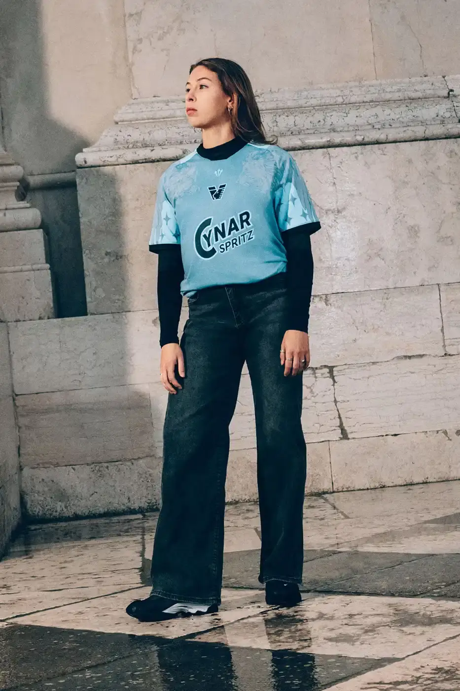 VENEZIA FC AND NOCTA DROP FOURTH KIT FOR 25/26 image about Venezia FC's collaboration with NOCTA on a new football jersey design inspired by Venice's lagoon, featuring local athletes and cultural figures in the campaign. (image 9 of 10)