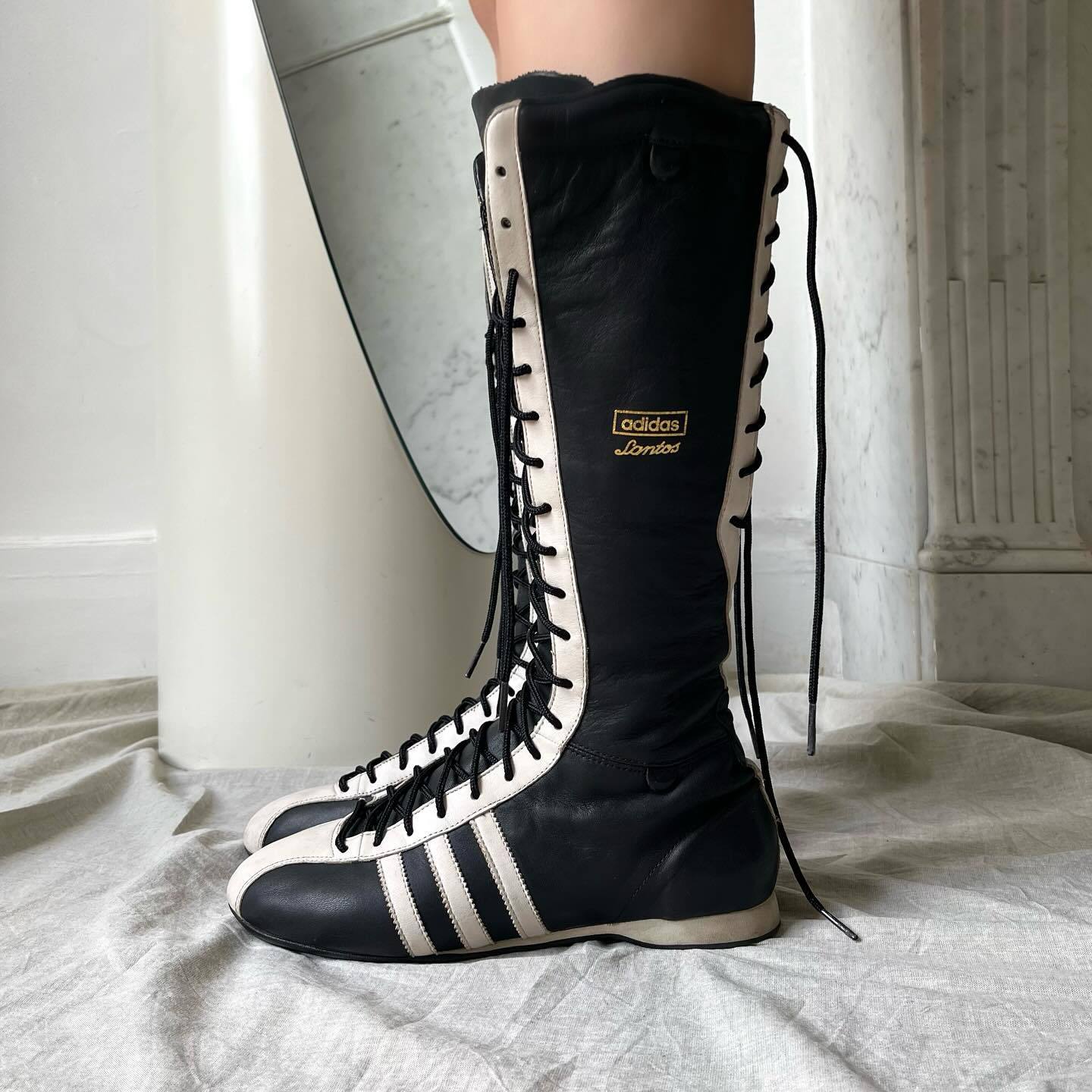 via @____afterglow | adidas Santos Boots