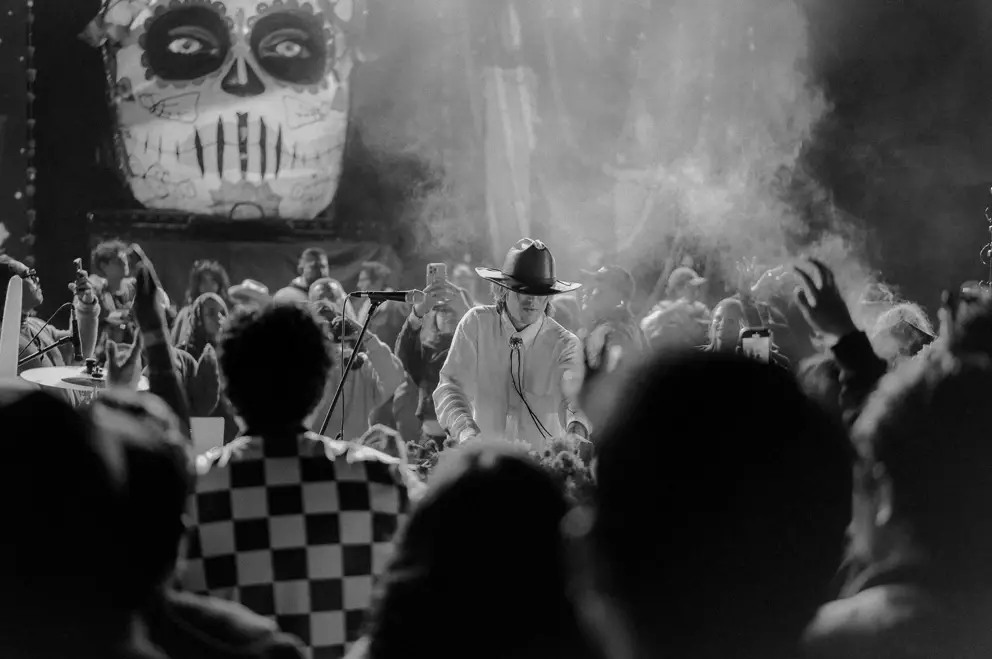 VOODOO VILLAGE: ARTISTS ON WELLNESS Text detailing interviews with NOHR, Mariona, Anetha, and Sinego regarding mental health practices and pre-show routines at Voodoo Village.