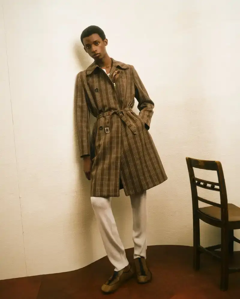 WALES BONNER EXPLORES MODERNIST ARCHITECTURE Wales Bonner Fall/Winter 2026 collection inspired by modernist architecture, featuring structured garments, collaborative craftsmanship, and cultural references. (image 12 of 25)