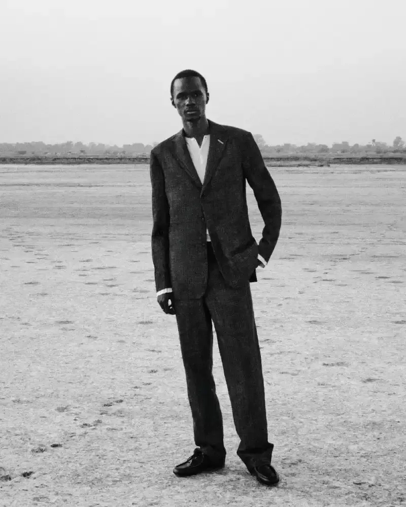 WALES BONNER EXPLORES MODERNIST ARCHITECTURE Wales Bonner Fall/Winter 2026 collection inspired by modernist architecture, featuring structured garments, collaborative craftsmanship, and cultural references. (image 13 of 25)