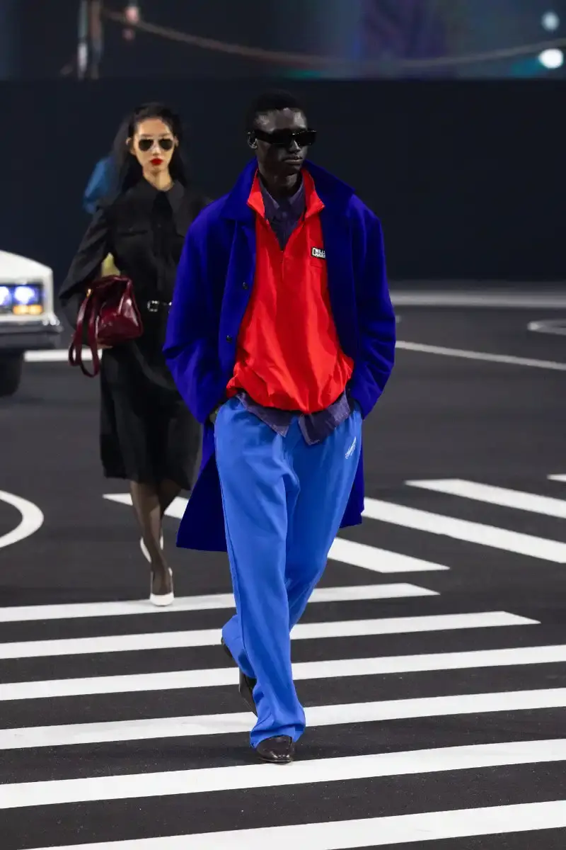 WILLY CHAVARRIA RETURNS TO PARIS FOR FALL/WINTER 2026 Fashion designer Willy Chavarria presented his Fall/Winter 2026 collection at Paris Fashion Week, featuring approximately 100 looks across three acts. The collection moved from everyday workwear through streetwear to fine tailoring, with improved fabrics and continued focus on representing real people. (image 22 of 47)