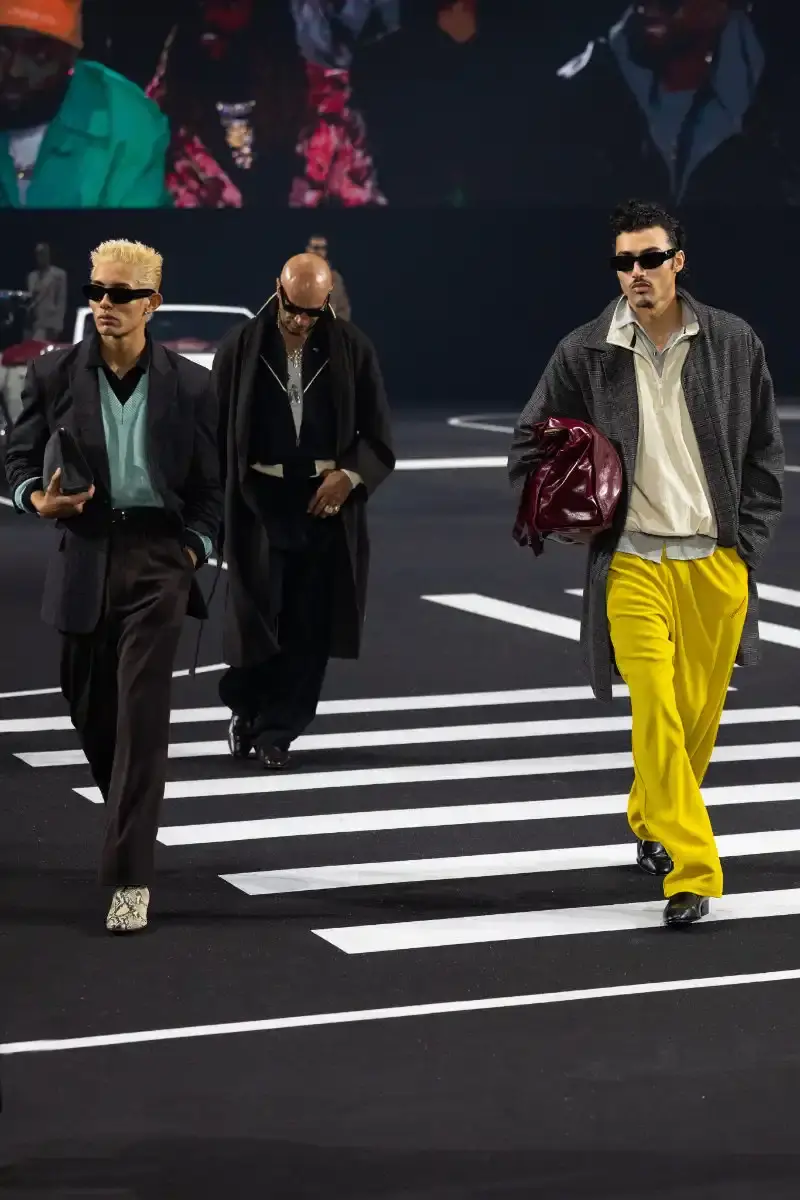 WILLY CHAVARRIA RETURNS TO PARIS FOR FALL/WINTER 2026 Fashion designer Willy Chavarria presented his Fall/Winter 2026 collection at Paris Fashion Week, featuring approximately 100 looks across three acts. The collection moved from everyday workwear through streetwear to fine tailoring, with improved fabrics and continued focus on representing real people. (image 38 of 47)
