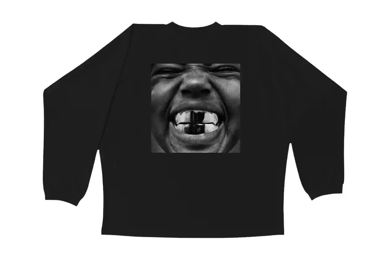 Ye Black long-sleeve t-shirt featuring Daidō Moriyama's monochromatic album artwork for Ye's 'Bully' album