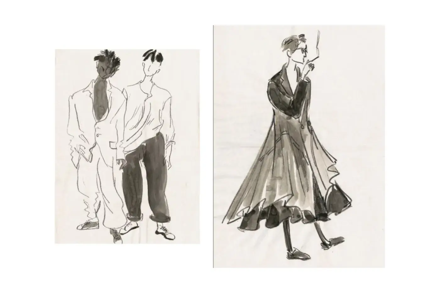 YOHJI YAMAMOTO RELEASES UNSEEN SKETCHES IN NEW BOOK image detailing the upcoming release of a 310 page hardcover book showcasing personal fashion drawings by Yohji Yamamoto. (image 3 of 4)