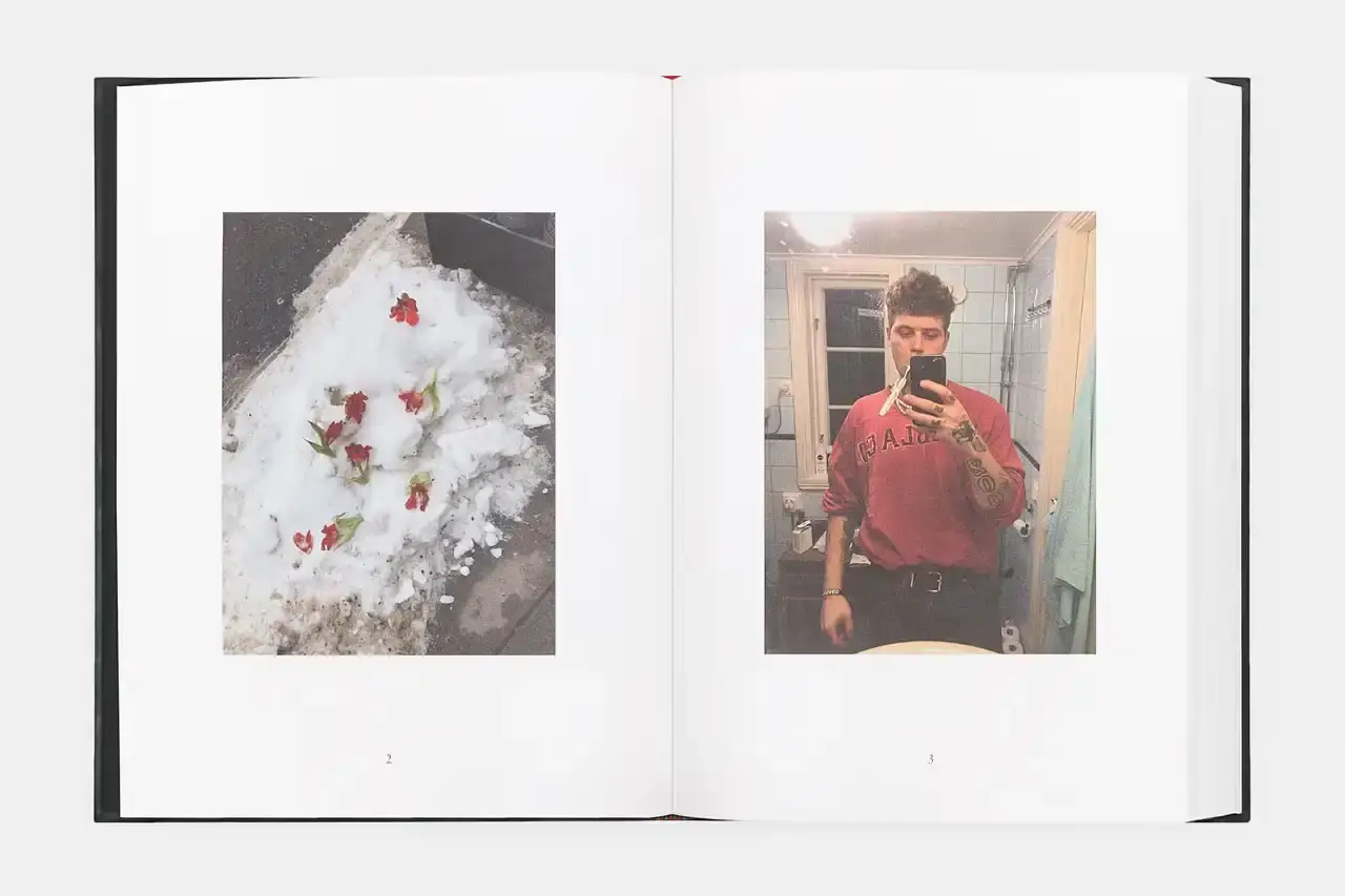 YUNG LEAN RELEASES IPHONE ARCHIVE BOOK image about musician Yung Lean's first book publication, containing ten years of personal iPhone content organized into themed chapters. The piece describes the book's physical design, content organization, and the artist's reflection on digital memory collection. (image 21 of 29)