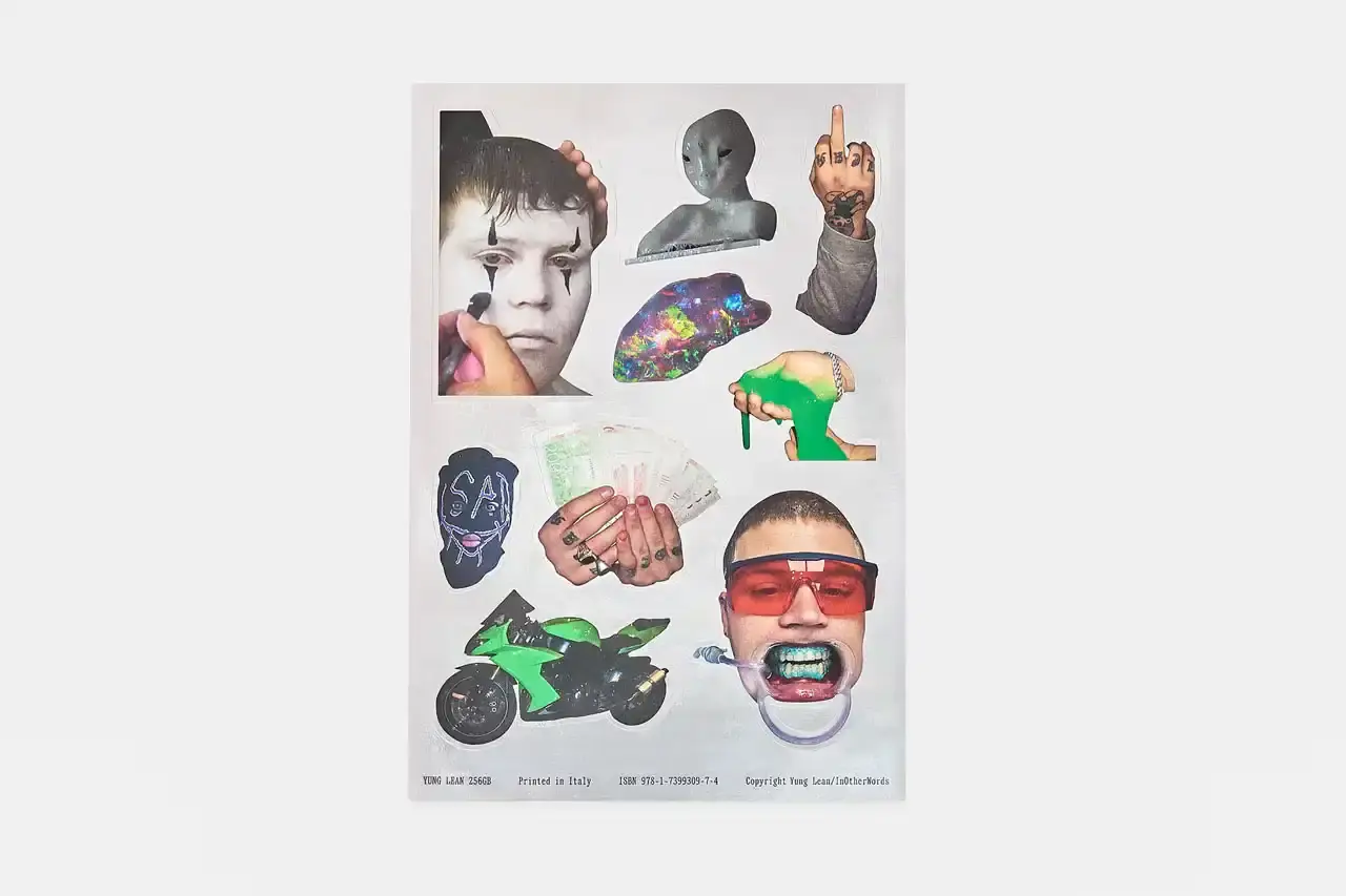 YUNG LEAN RELEASES IPHONE ARCHIVE BOOK image about musician Yung Lean's first book publication, containing ten years of personal iPhone content organized into themed chapters. The piece describes the book's physical design, content organization, and the artist's reflection on digital memory collection. (image 12 of 29)