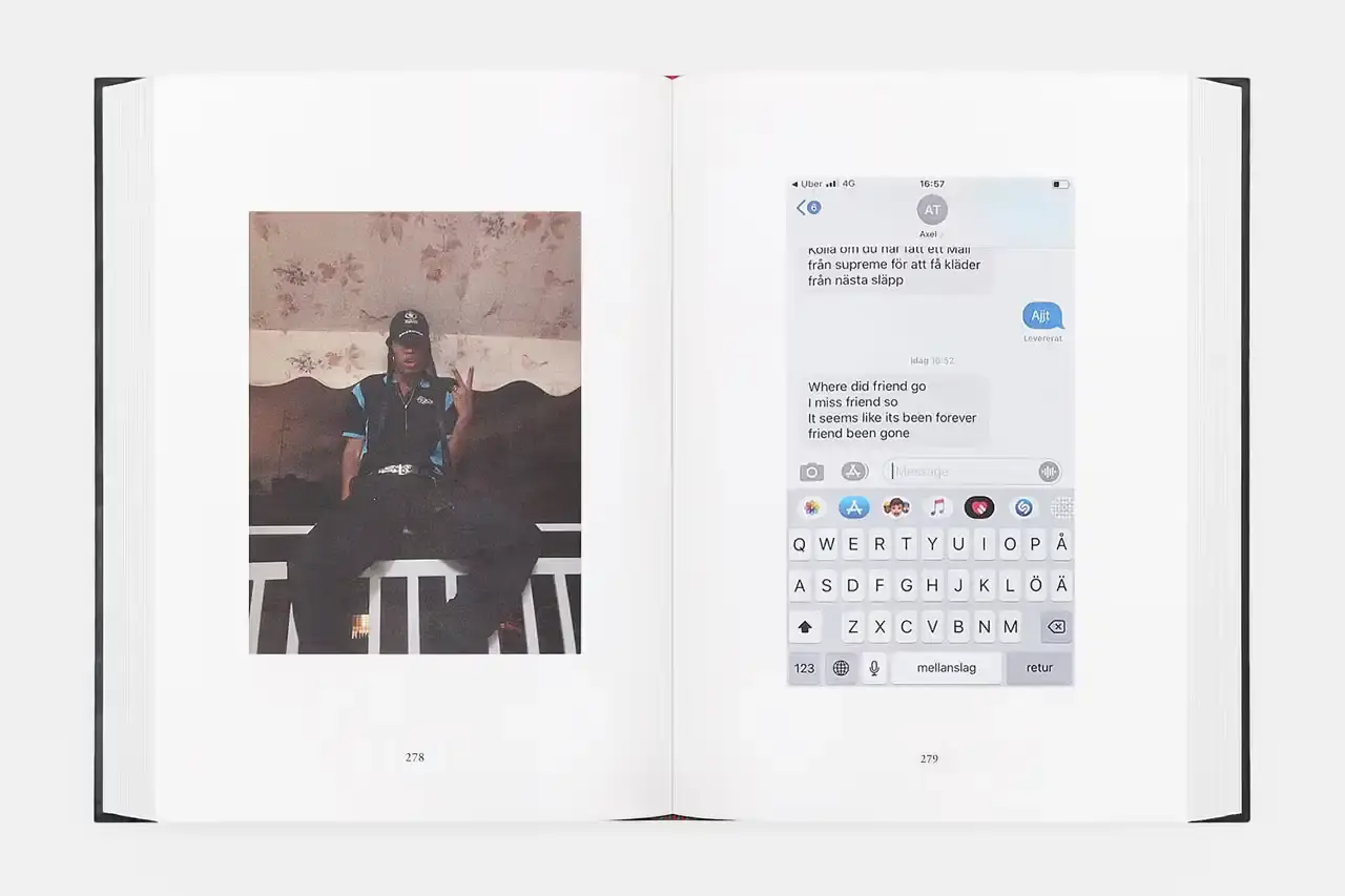 YUNG LEAN RELEASES IPHONE ARCHIVE BOOK image about musician Yung Lean's first book publication, containing ten years of personal iPhone content organized into themed chapters. The piece describes the book's physical design, content organization, and the artist's reflection on digital memory collection. (image 26 of 29)