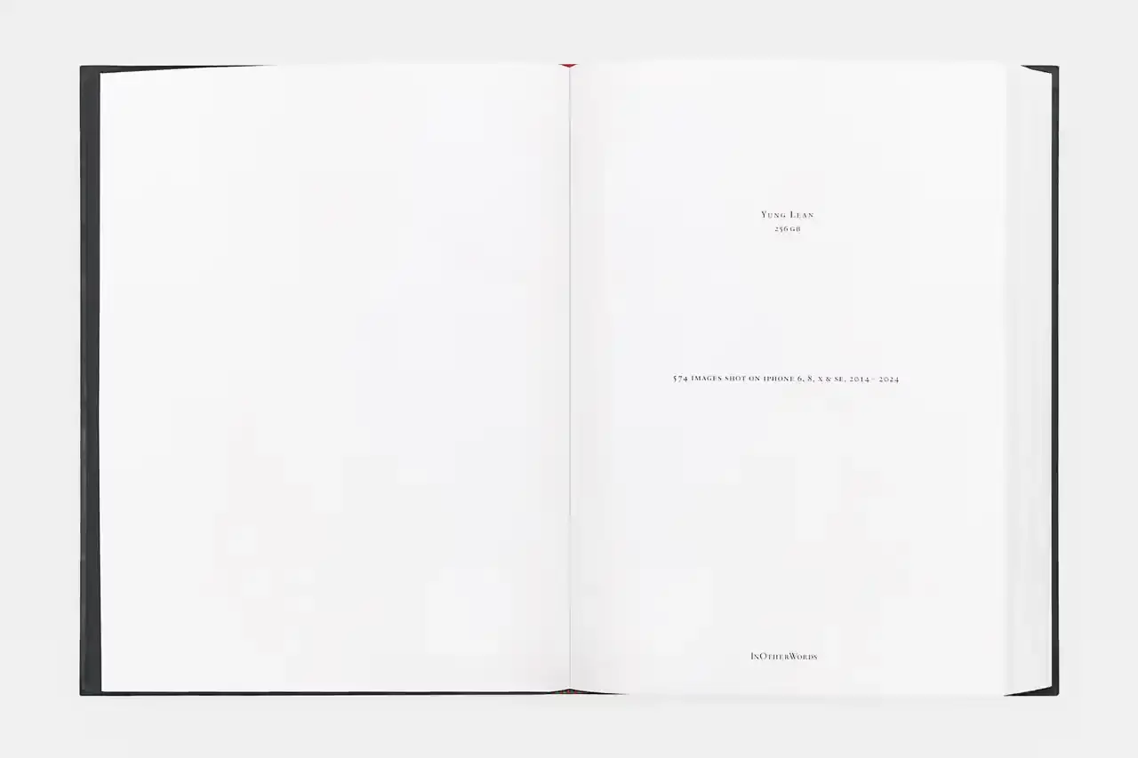 YUNG LEAN RELEASES IPHONE ARCHIVE BOOK image about musician Yung Lean's first book publication, containing ten years of personal iPhone content organized into themed chapters. The piece describes the book's physical design, content organization, and the artist's reflection on digital memory collection. (image 10 of 29)