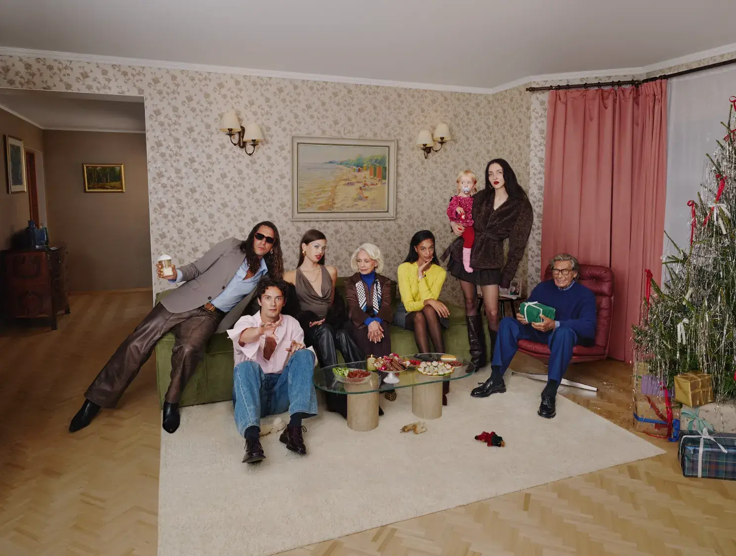 ZALANDO HOLIDAY 2025: WHAT DO I WEAR? European family gathers in home during holidays while navigating seasonal wardrobe choices for Zalando Holiday 2025 campaign featuring talent in December and January looks