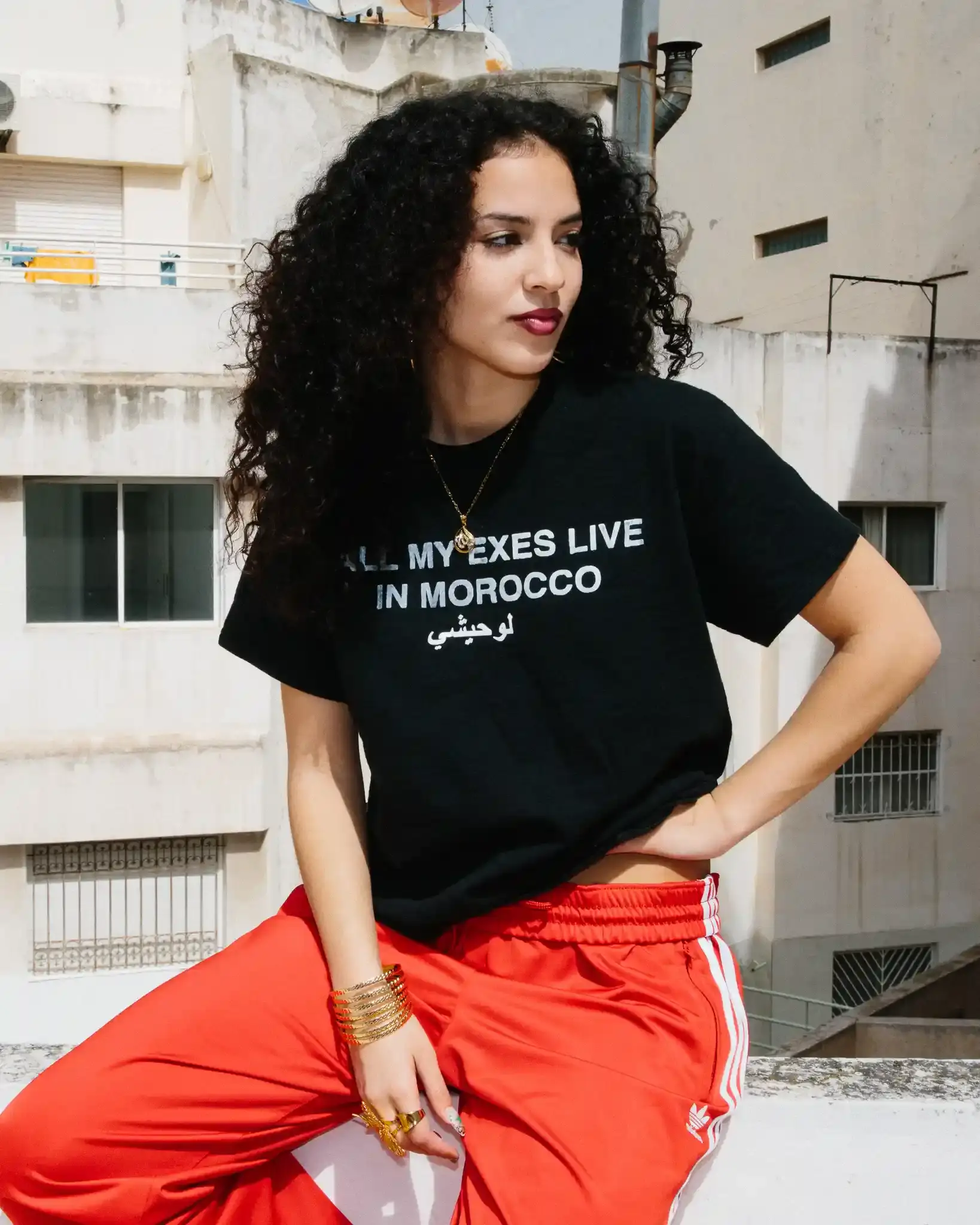 THREADS OF IDENTITY WITH ZINA LOUHAICHY image of Zina Louhaichy, a multidisciplinary artist who blends her Moroccan heritage with New York City influences in her fashion designs, photography, and acting. The interview explores her experiences growing up between cultures, her creative inspirations, and her mission to represent North African diaspora stories. Zina discusses her fashion collections "All My Exes Live in Morocco" and "BLADI" that challenge Western stereotypes while celebrating her roots. She shares memories from Morocco, her creative process, and her commitment to creating authentic representation for MENA individuals in fashion and media. (image 3 of 22)